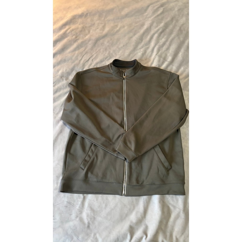 Pebble Beach Performance Mens XL Full Zip Track Jacket Olive Green Golf Active